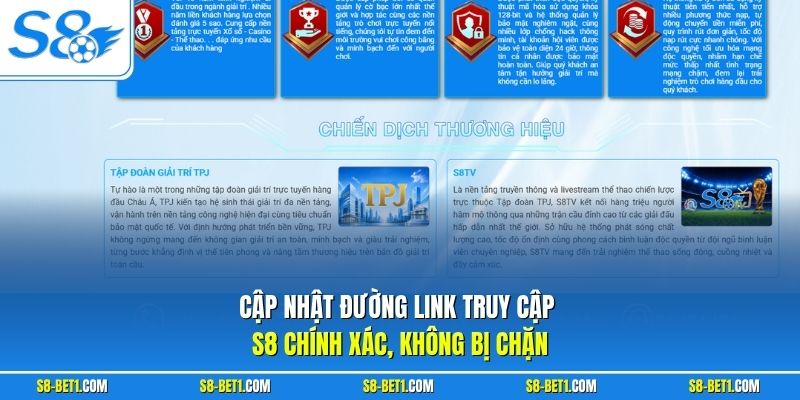 Cập nhật đường link truy cập S8 chính xác, không bị chặn